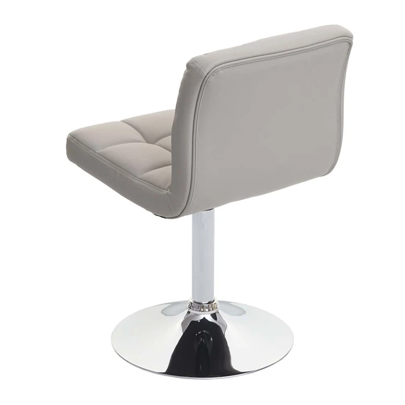 Chaise de salle à manger cuisine bureau sans roulettes synthétique taupe gris pied chromé 04_0002295