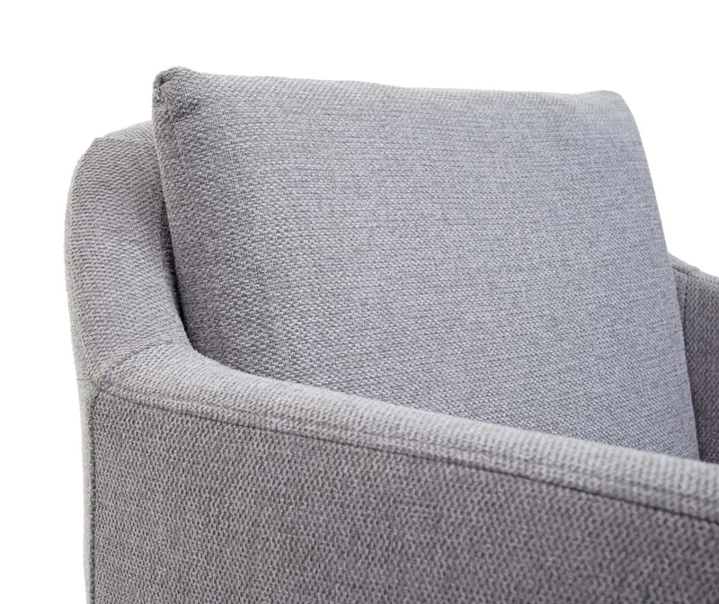 Fauteuil chaise lounge salle à manger bureau visiteur en synthétique gris pieds métal noir 04_0002289