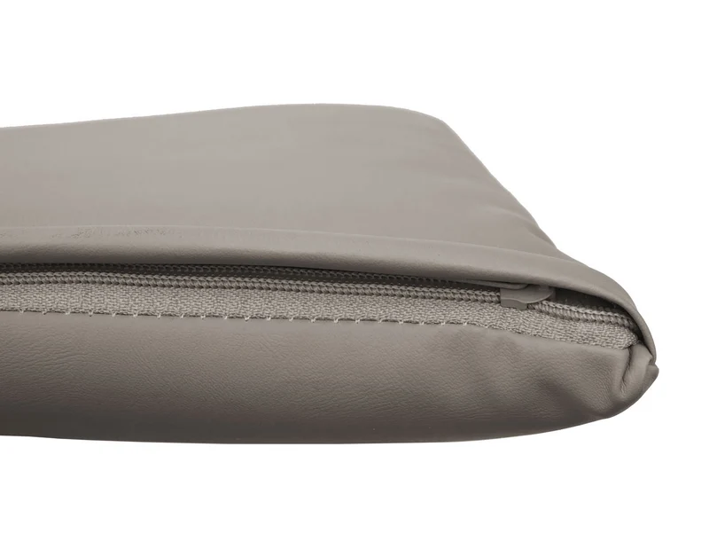 Fauteuil chaise lounge salle à manger bureau visiteur en synthétique taupe-gris pieds métal noir 04_0002286