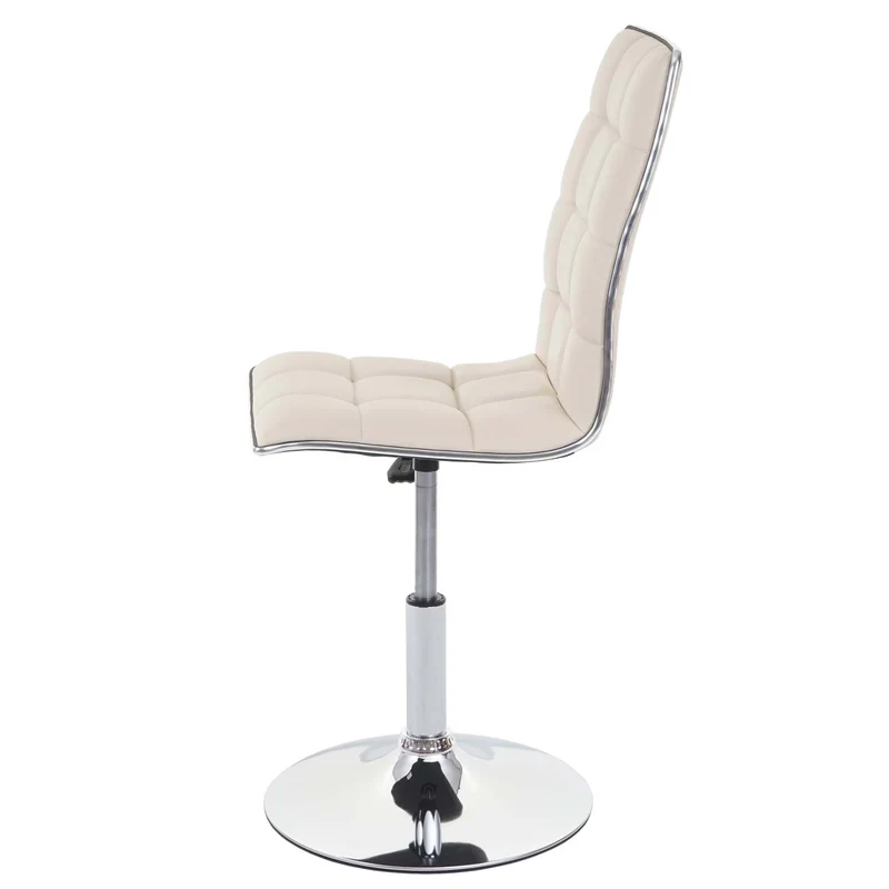 Chaise à manger cuisine design moderne et chic hauteur réglable pivotant en synthétique crème 04_0002211