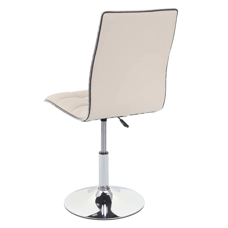 Chaise à manger cuisine design moderne et chic hauteur réglable pivotant en synthétique crème 04_0002211