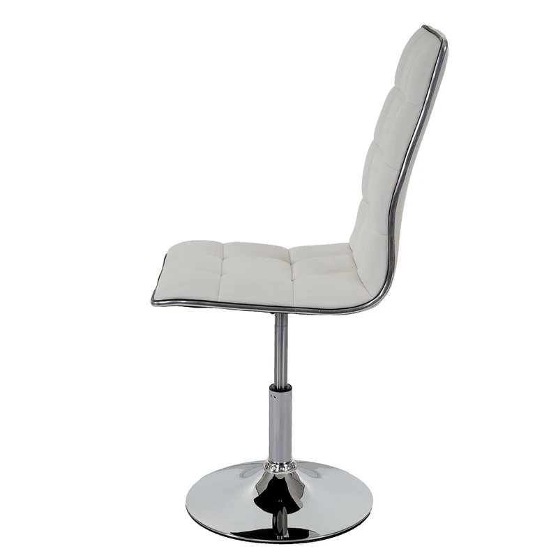 Chaise à manger cuisine design moderne et chic hauteur réglable pivotant en synthétique blanc 04_0002202