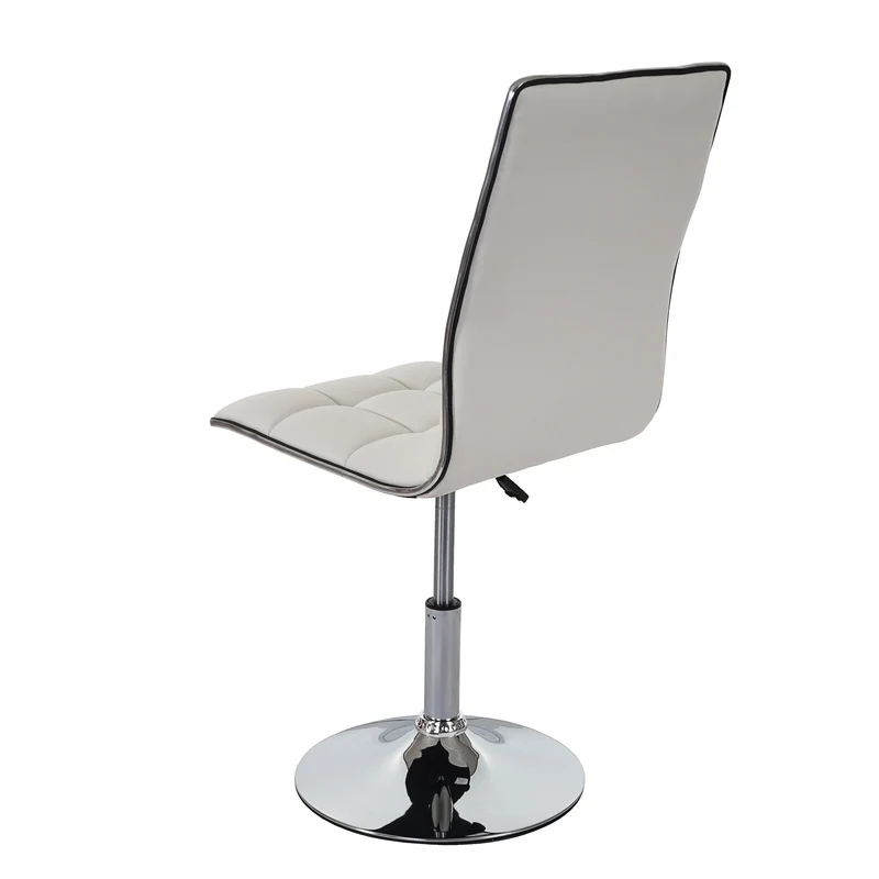 Chaise à manger cuisine design moderne et chic hauteur réglable pivotant en synthétique blanc 04_0002202