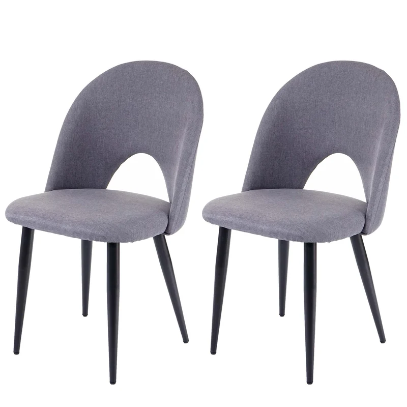 2x chaises de salle à manger cuisine en tissu gris foncé design classique 04_0000368