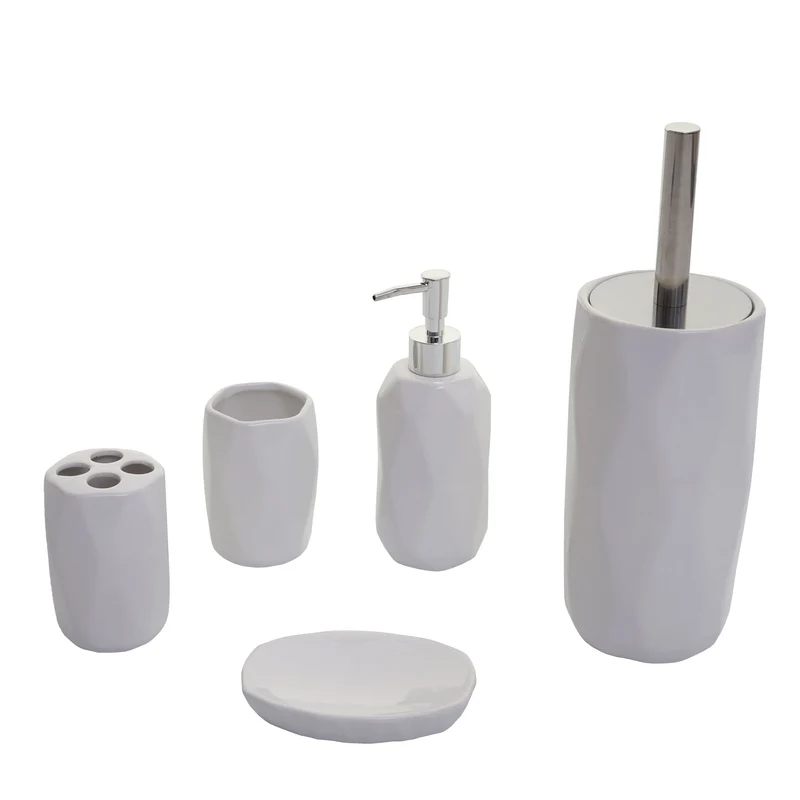 Accessoires de salle de bain 5 pièces céramique blanc 04_0003580