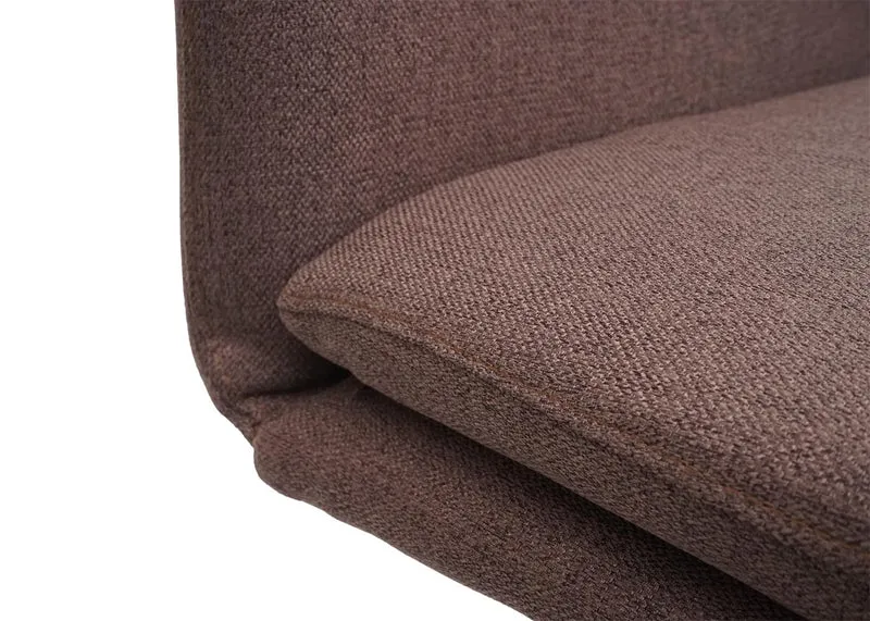 Chaise de salle à manger cuisine en tissu marron et en acier inoxydable design et confortable 04_0002270