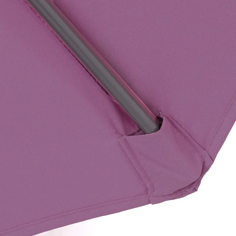 Parasol déporté protection solaire Ø 3m inclinable polyester/acier 11kg rouge lavande avec support 04_0000946