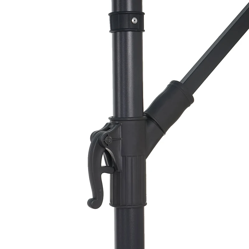 Parasol déporté protection solaire Ø 3m inclinable polyester/acier 11kg rouge lavande avec support 04_0000946