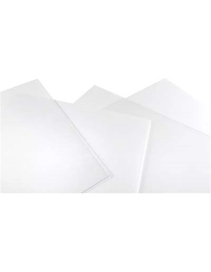 Verre synthétique rigide en polystyrène transparent 50x100 cm, épaisseur 4 mm.