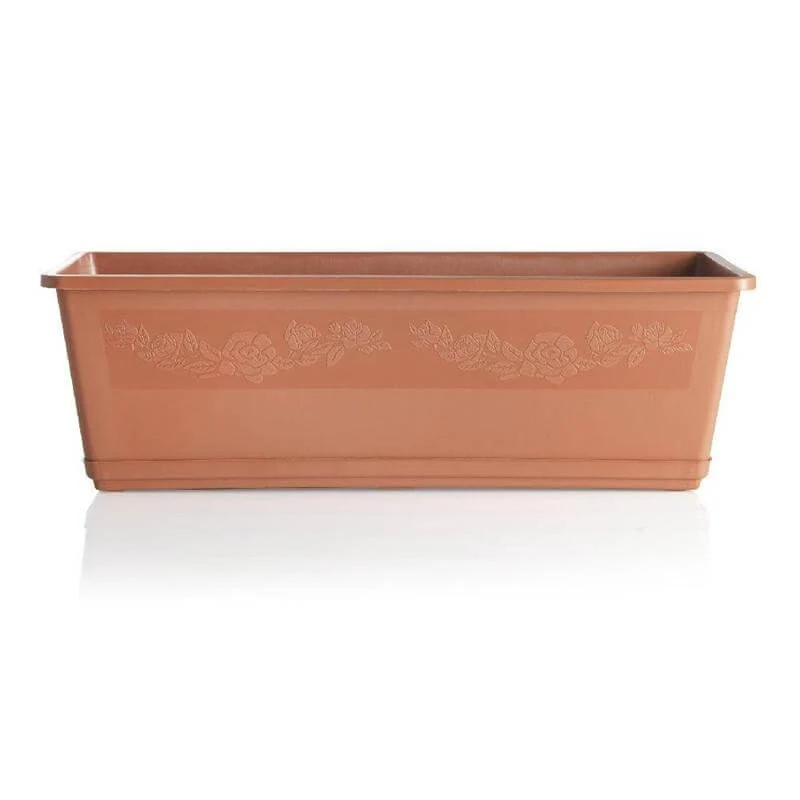 Vase Jardinière Balconella Avec Soucoupe 60 Cm Bama Terre Cuite Plastique