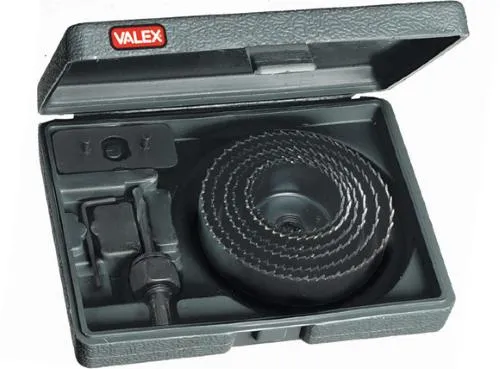 Valex Lot de 9 défonceuses et scies cloches Ø51-102 mm pour bois, plastique et plaques de plâtre - 1980434
