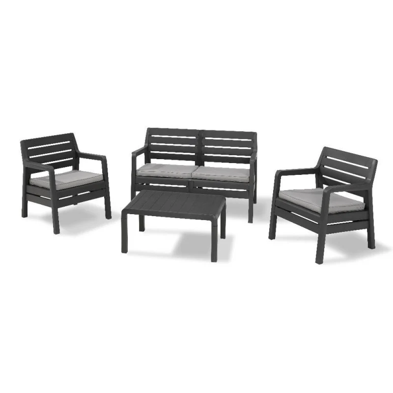 Ensemble de salon d'extérieur 4 pièces Delano graphite