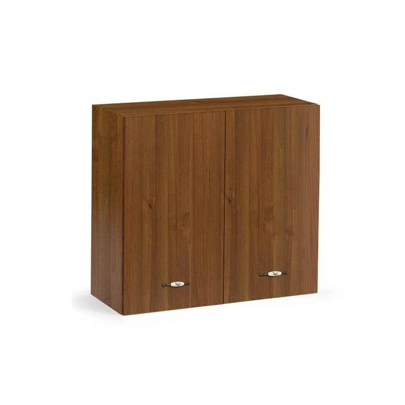 Meuble haut égouttoir noyer, 2 portes, 80x32xH 72 cm