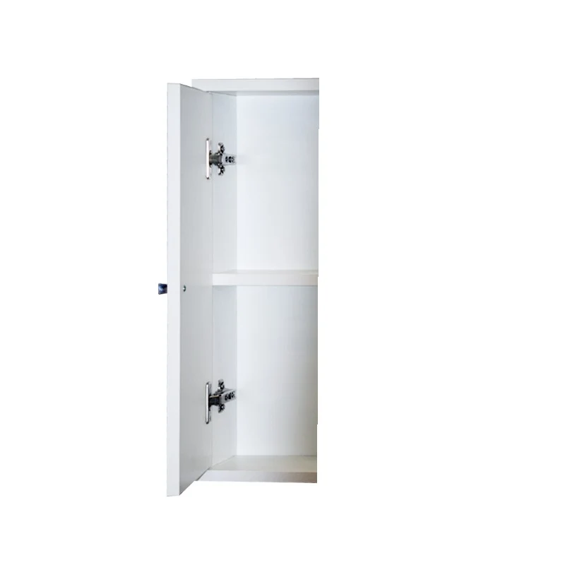 Armoire de toilette avec miroir de salle de bain en frêne blanc avec 2 portes abattantes h.61x93x14 cm