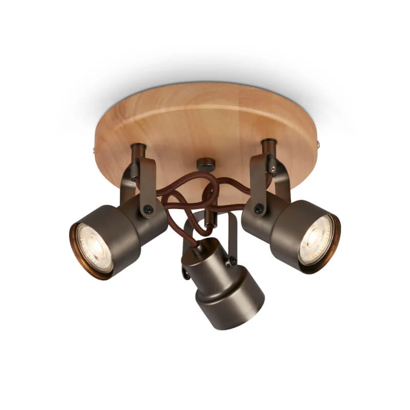 Spot gris antique Ø 21 cm 3xgu10 15w 1380lm