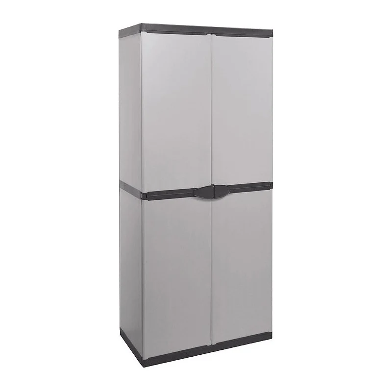 Armoire en Résine avec 4 Étagères et 2 Portes, 68 x 39,5 x H168 cm