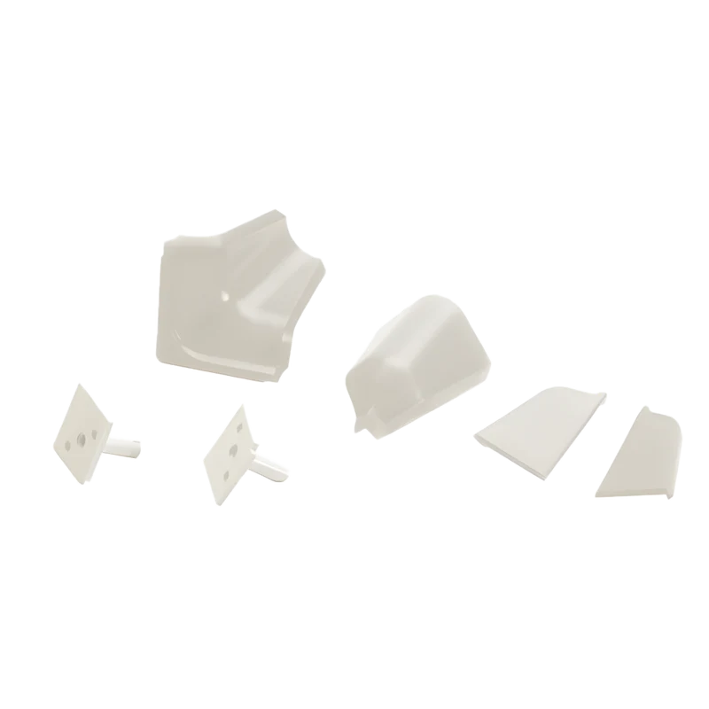 Ensemble d'accessoires pour dosserets blancs - Coin extérieur, Coin intérieur, Bornes - Couleurs assorties