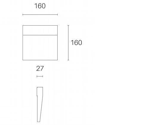 Lampe de balisage 6W LED 4000K café géo ligne carrée