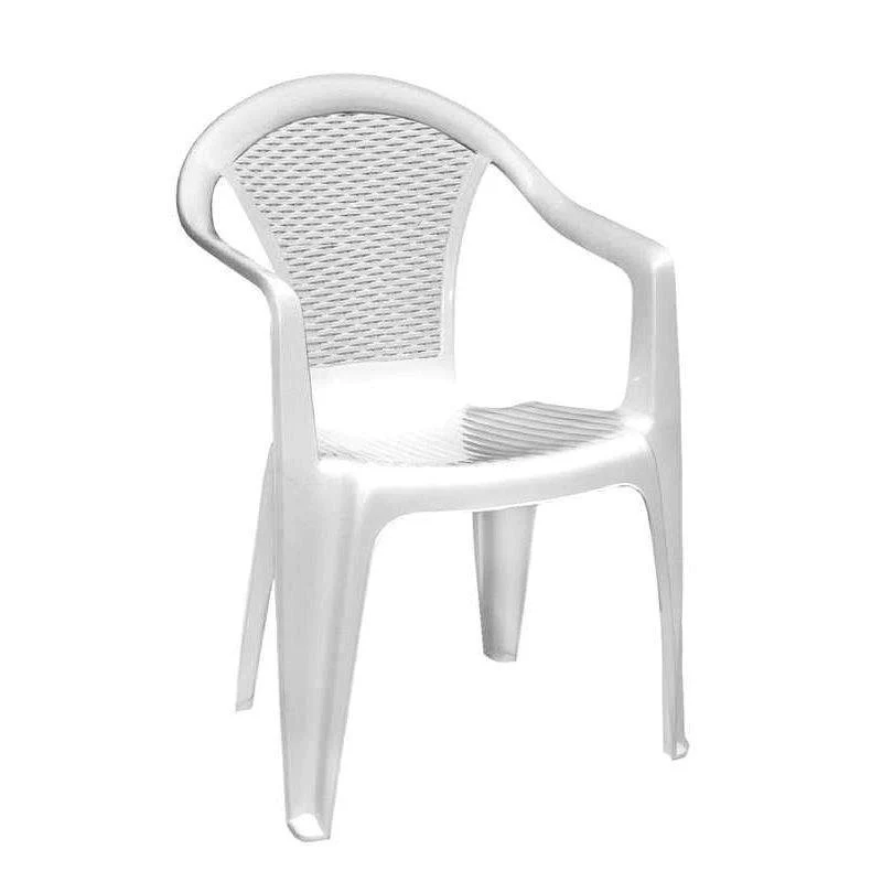 Chaise KORA en résine blanche - Design empilable avec dossier bas