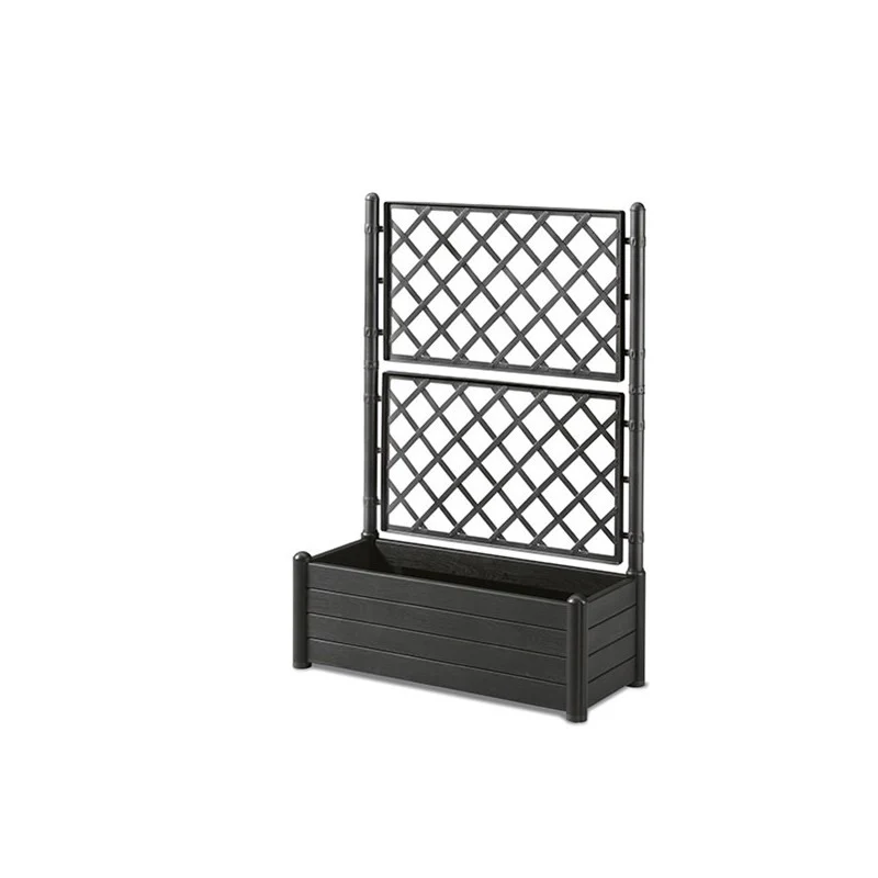 Jardinière Rectangulaire avec Espalier Anthracite - 100x43x142h - Capacité 80 lt