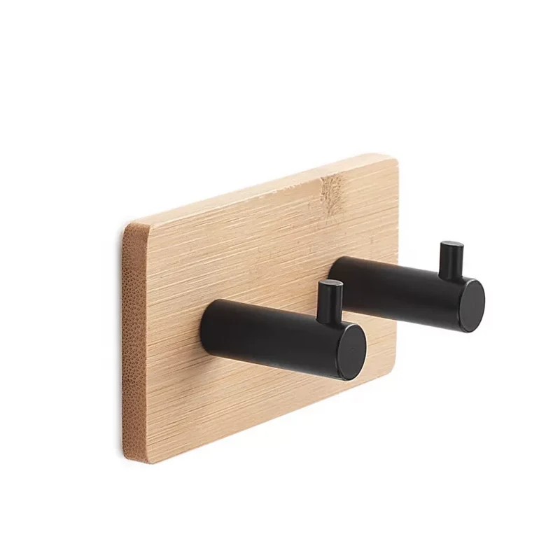 Cintre double carré en bambou et noir