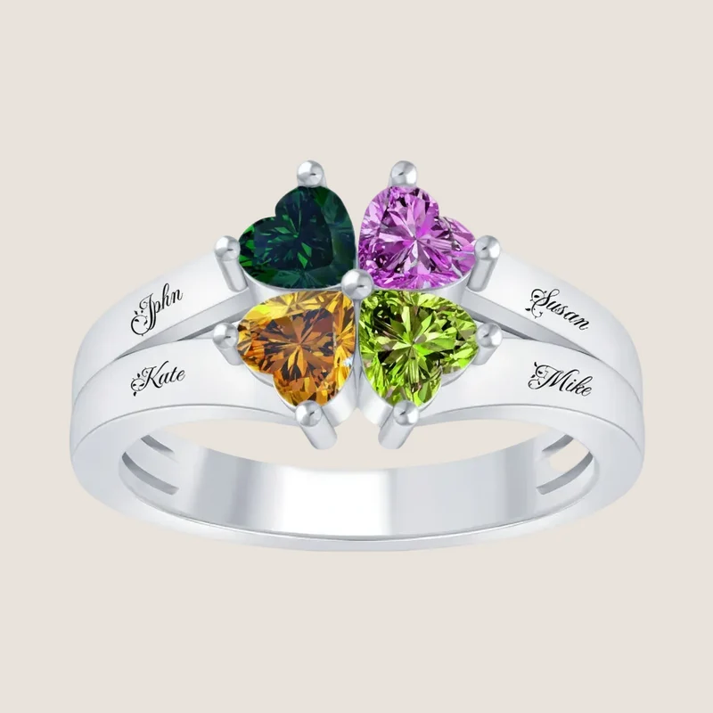 Heart Shaped Family Birth Ring
