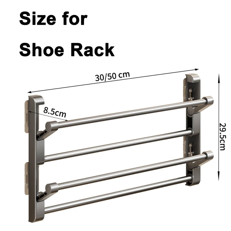 Range-chaussures mural pliable pour chaussons, 30 ou 50 cm