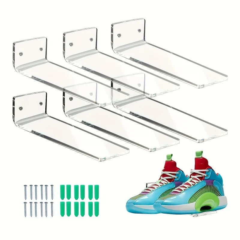 Présentoir à chaussures transparent mural, 4 à 18 pièces