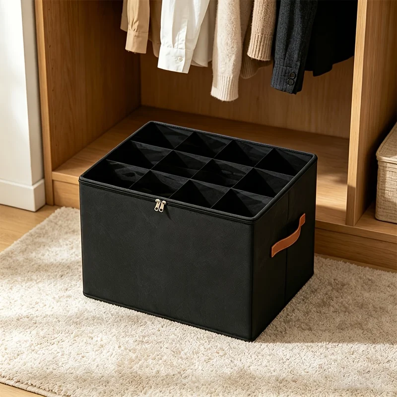 Boîte de rangement à chaussures pliable 12 compartiments