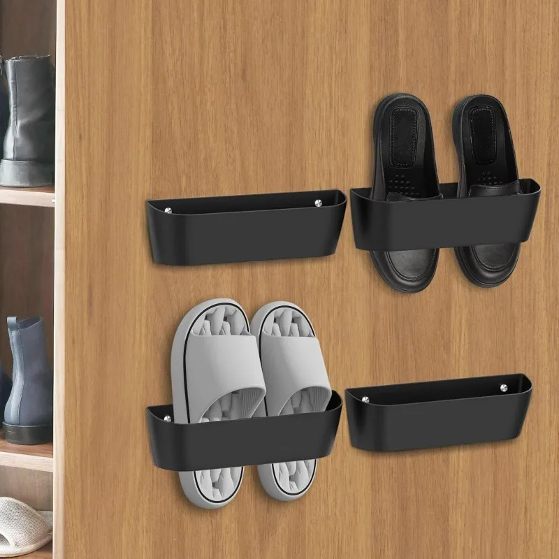 Organiseur mural à chaussures en plastique, lot de 4