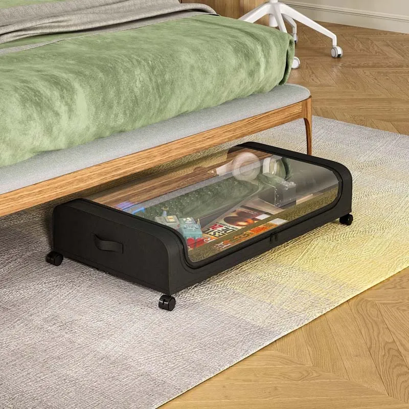 Organiseur sous-lit à roulettes pour vêtements et chaussures