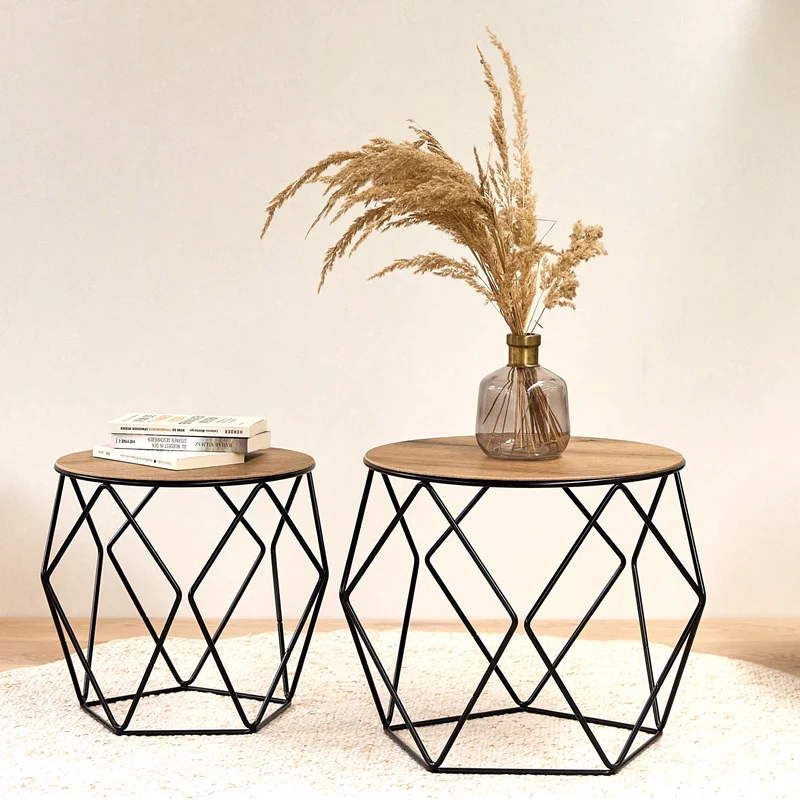 Couchtisch Sanna Holzplatte - 2er SET