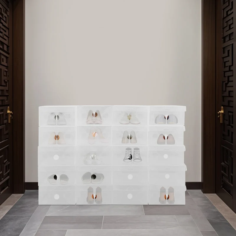 Set de 20 boîtes de rangement pour chaussures empilables