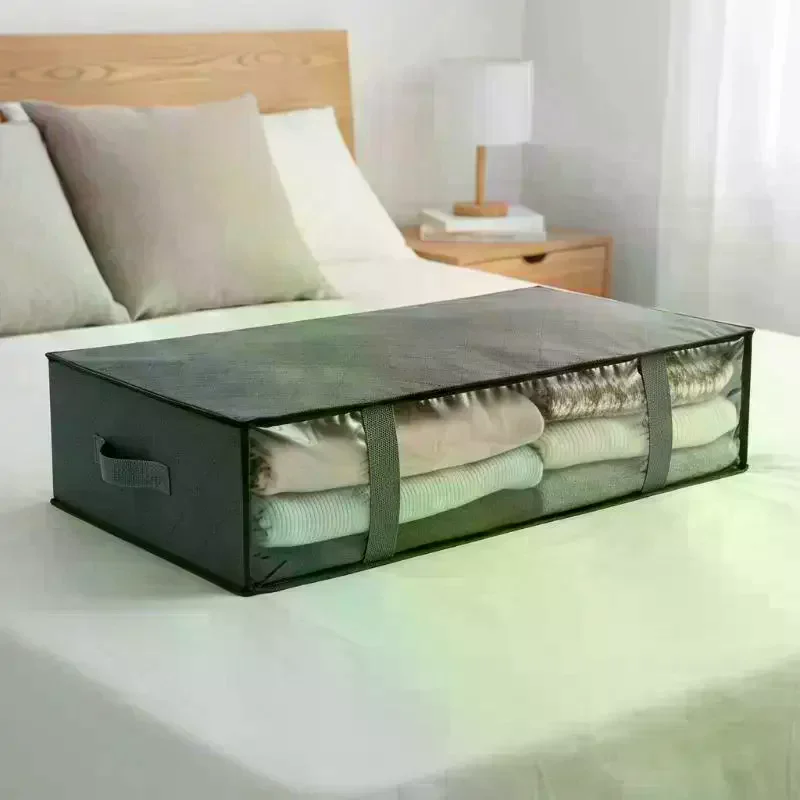 4 sacs de rangement sous le lit 60 L avec fenêtre transparente