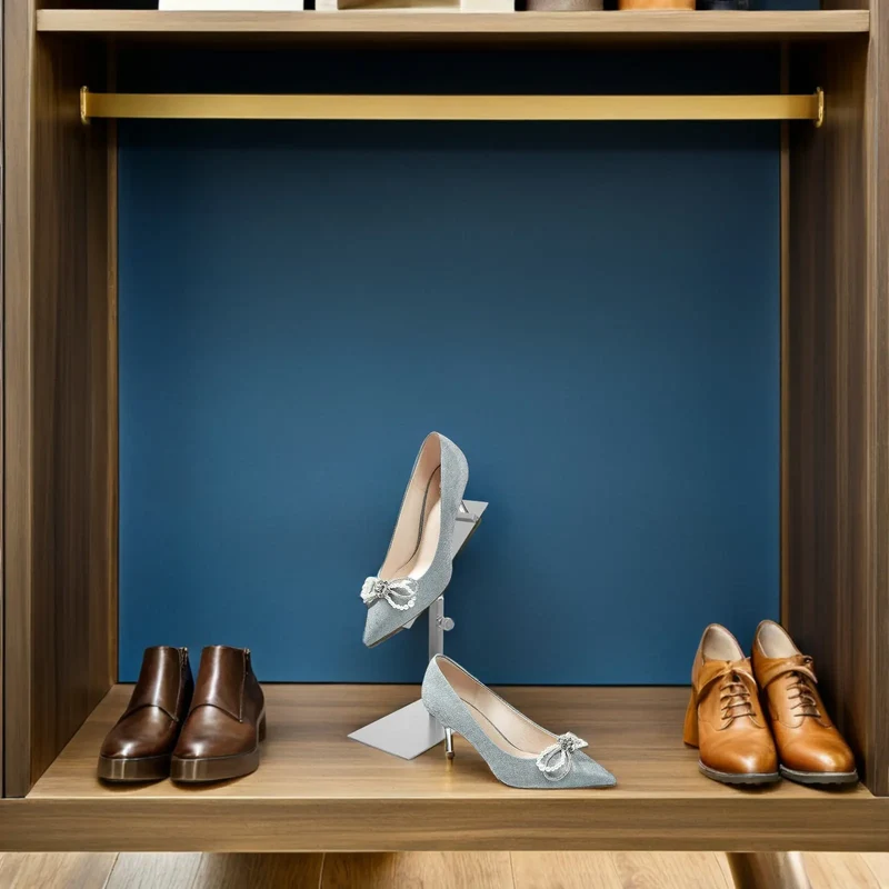 Présentoir à chaussures en acier inoxydable réglable