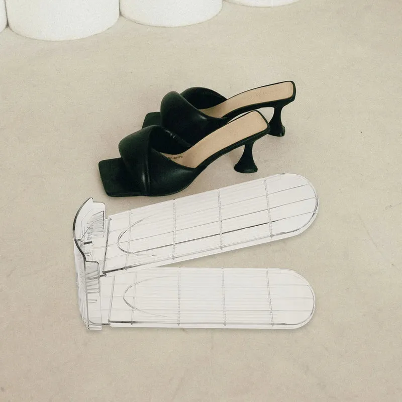 2 range-chaussures empilables réglables en ABS transparent