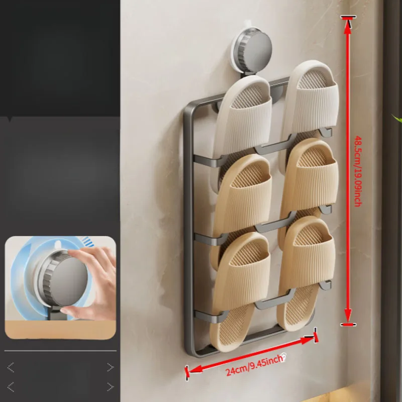 Étagère à chaussures murale à ventouse pour salle de bain