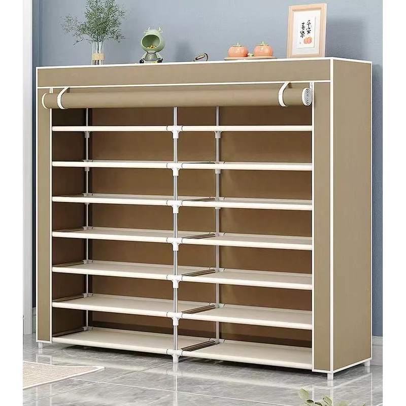 Range-chaussures 7 niveaux 120 x 30 x 125 cm beige