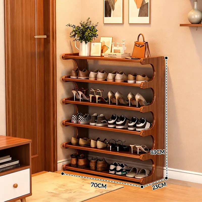 Range-chaussures en bois naturel modulable