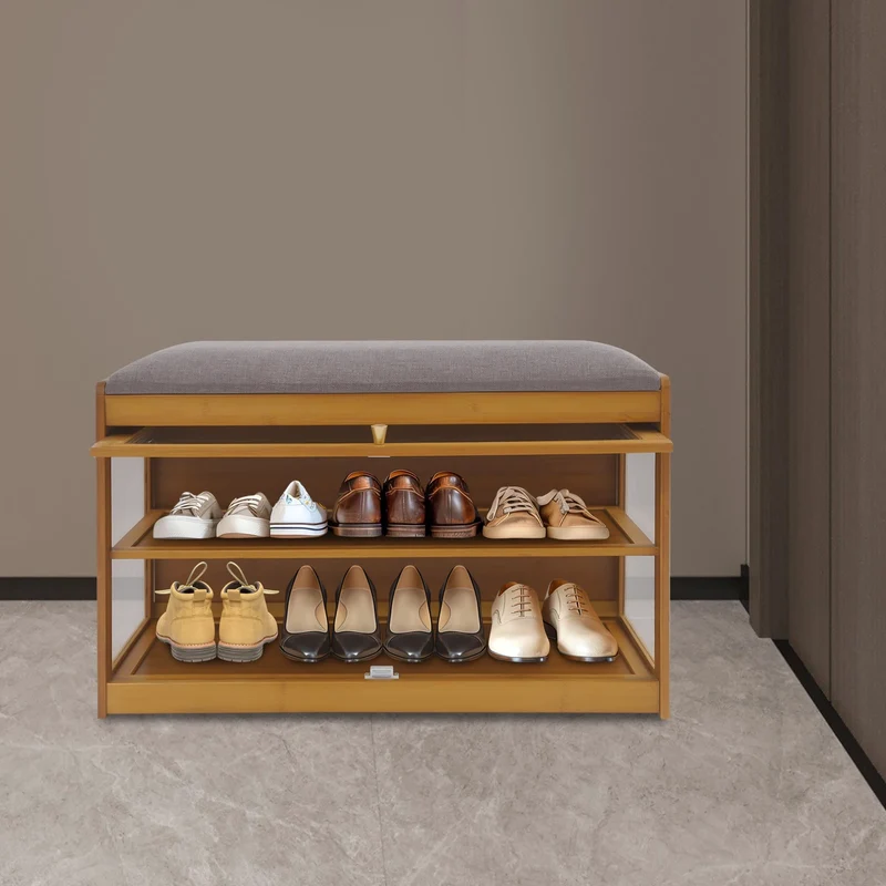 Banc à chaussures avec assise rembourrée