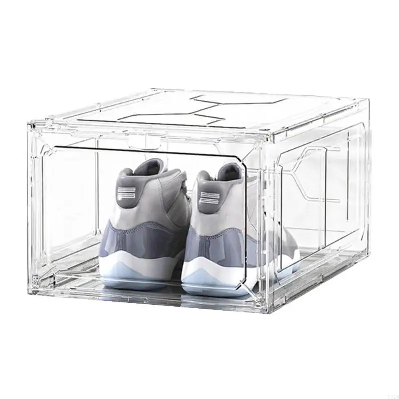 Boîte à chaussures transparente frontale compacte