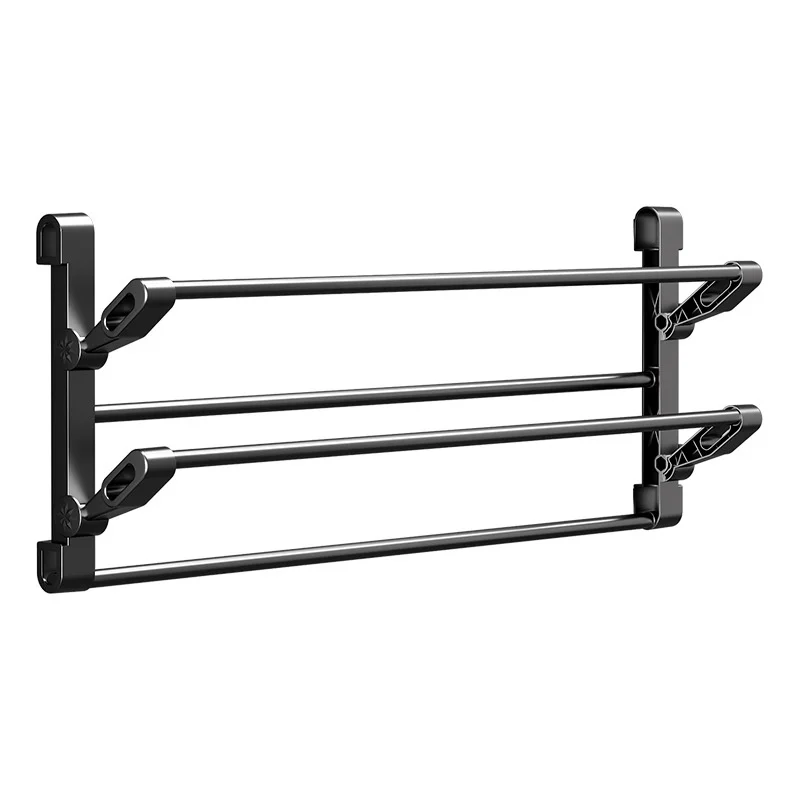 Étagère à chaussures murale pliable noire 50 ou 65 cm