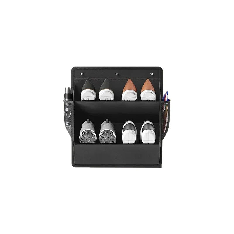 Organiseur de chaussures suspendu multi-poches noir