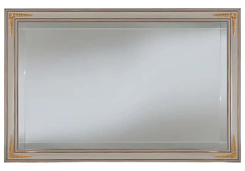Grand miroir de buffet rectangulaire blanc et doré - Liberty