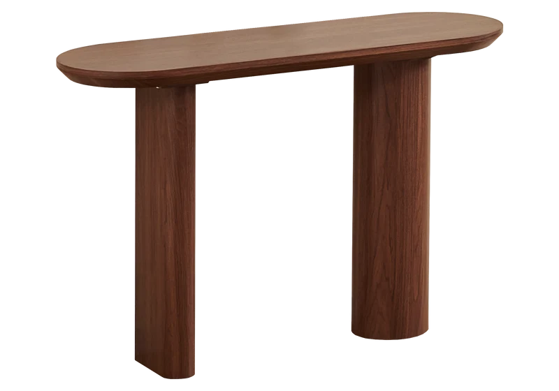 Console d'entrée bois noyer arrondie - Doria