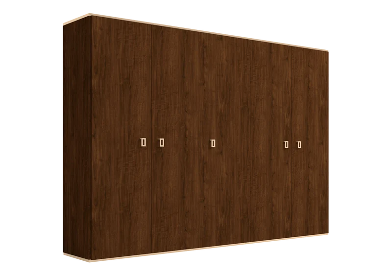 Armoire 5 portes noyer laqué – Eva