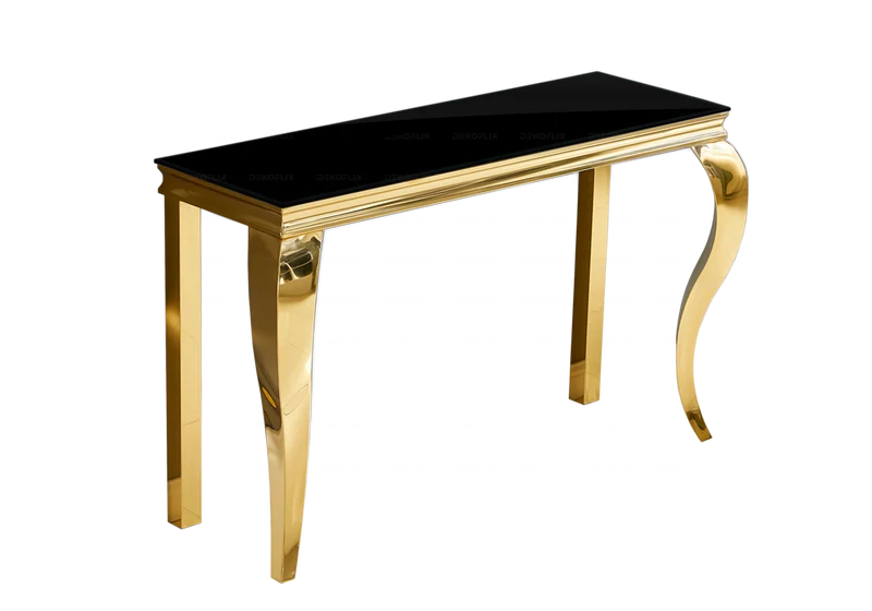 Console d'entrée design verre noir or - Neo