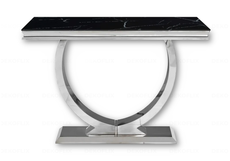 Console marbre noir argent - Bobo