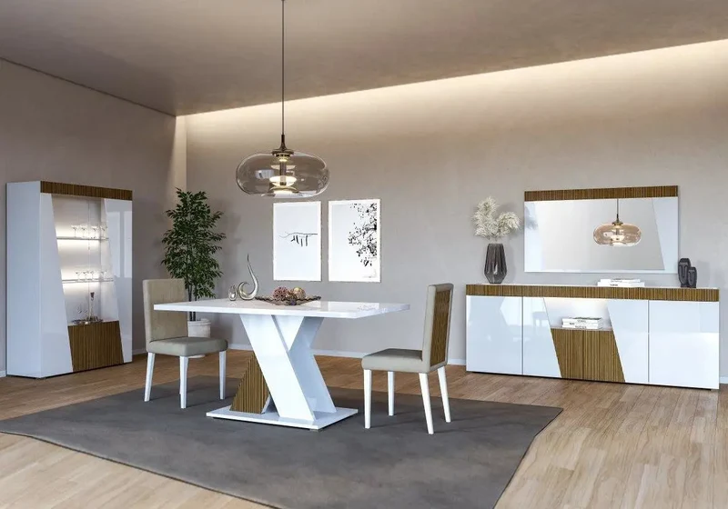 Salle à manger laquée blanc ETNA
