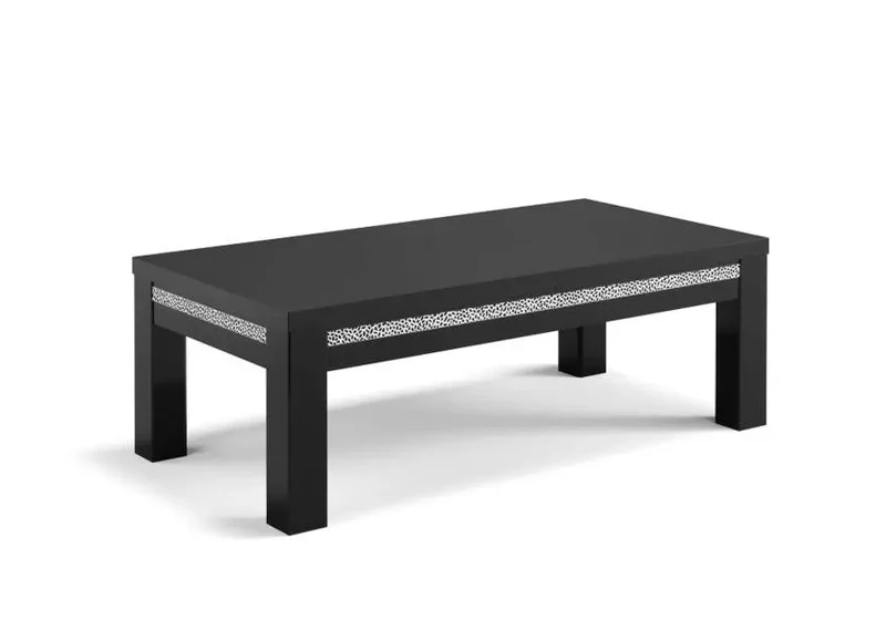 Table basse laqué noir ROMA Crome